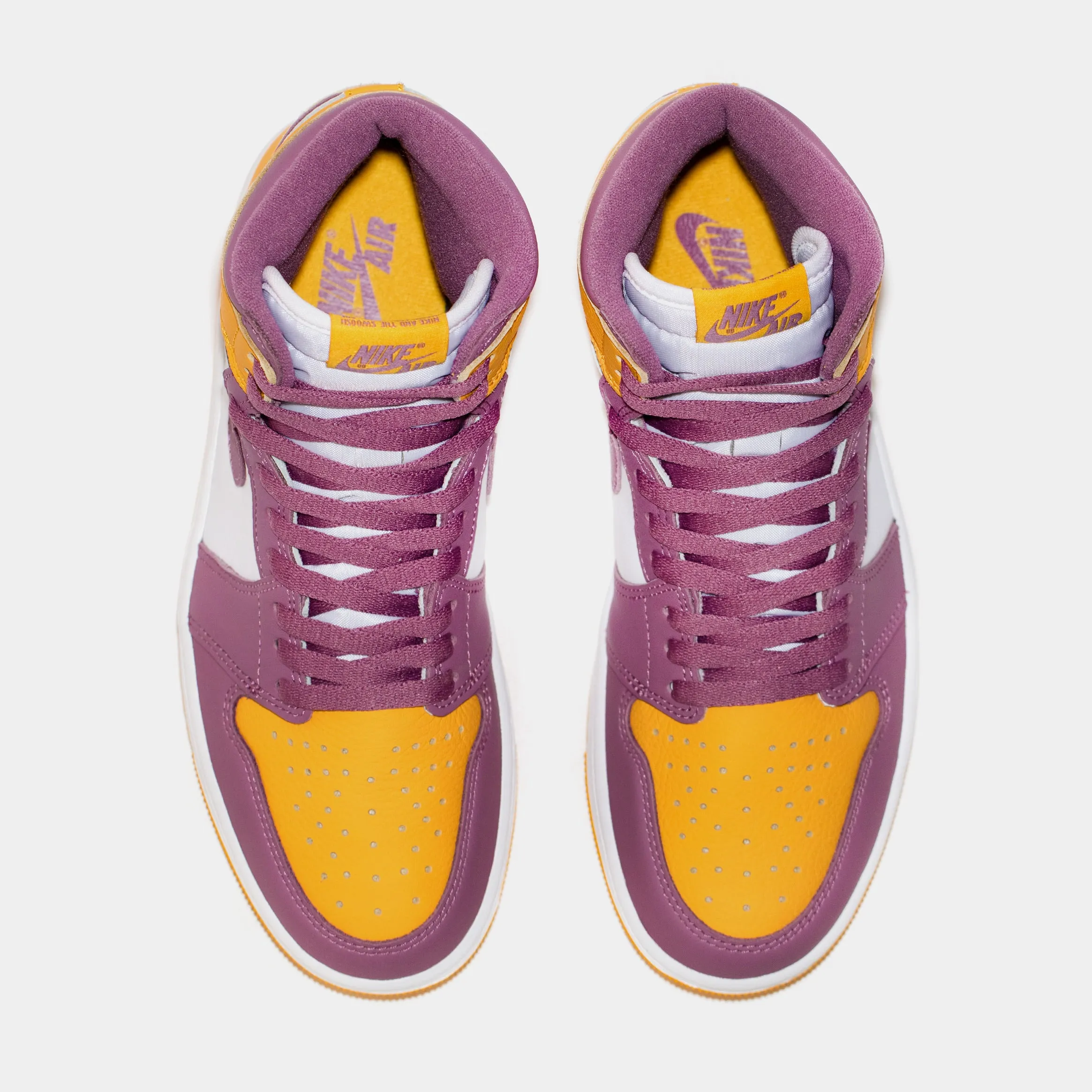 Air Jordan 1 High OG Brotherhood Mens Lifestyle Shoes (University Gold Yellow/Light Bordeaux Pink) Free Shipping