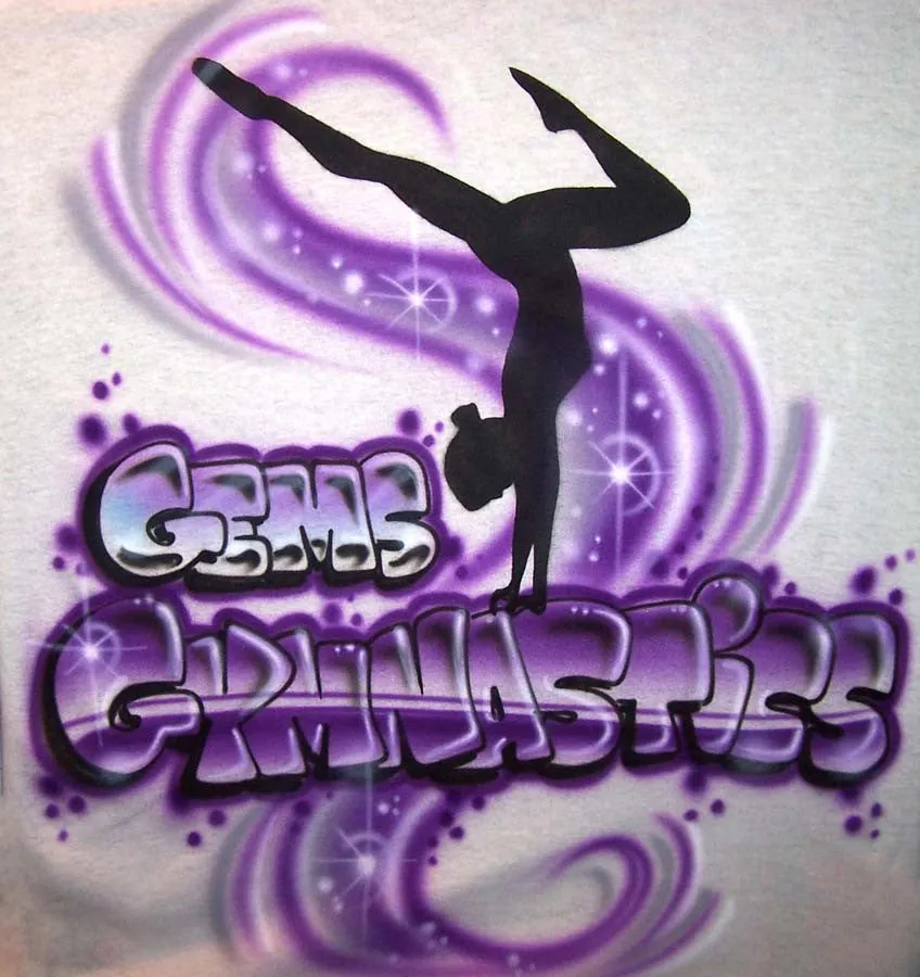 Airbrushed Gymnast Handstand on Name Shirt Design