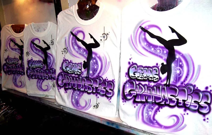 Airbrushed Gymnast Handstand on Name Shirt Design