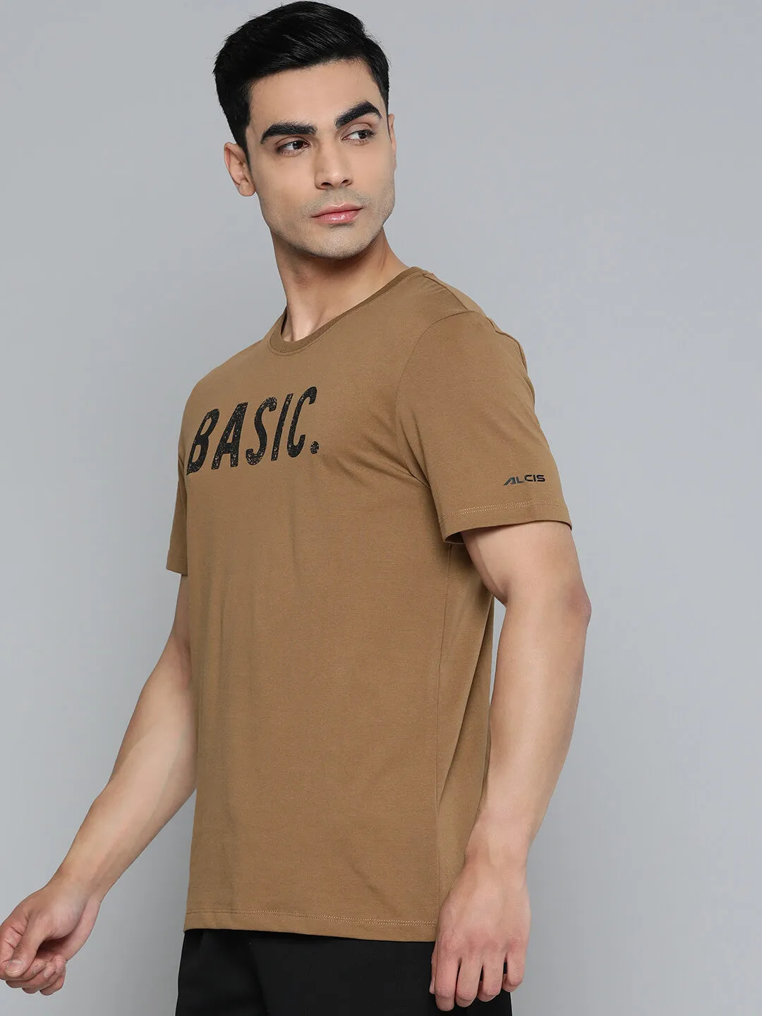 Alcis Men Brown Printed Sports T-shirt