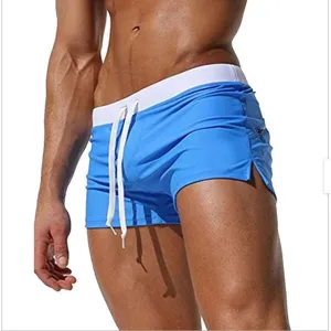 Back Zip Pocket Drawstring Swim Trunks