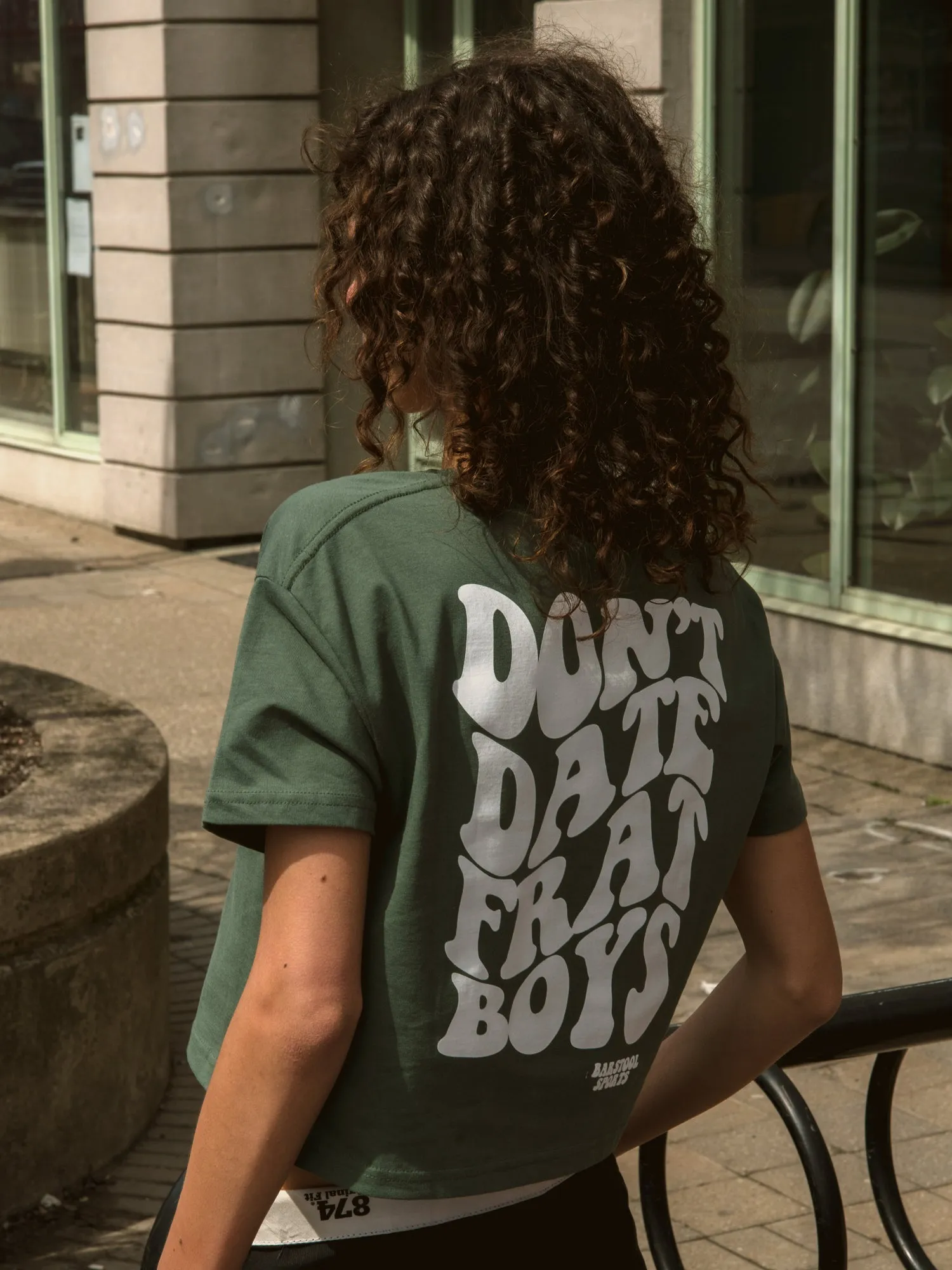 BARSTOOL SPORTS DON'T DATE FRAT BOYS CROP TEE  - CLEARANCE