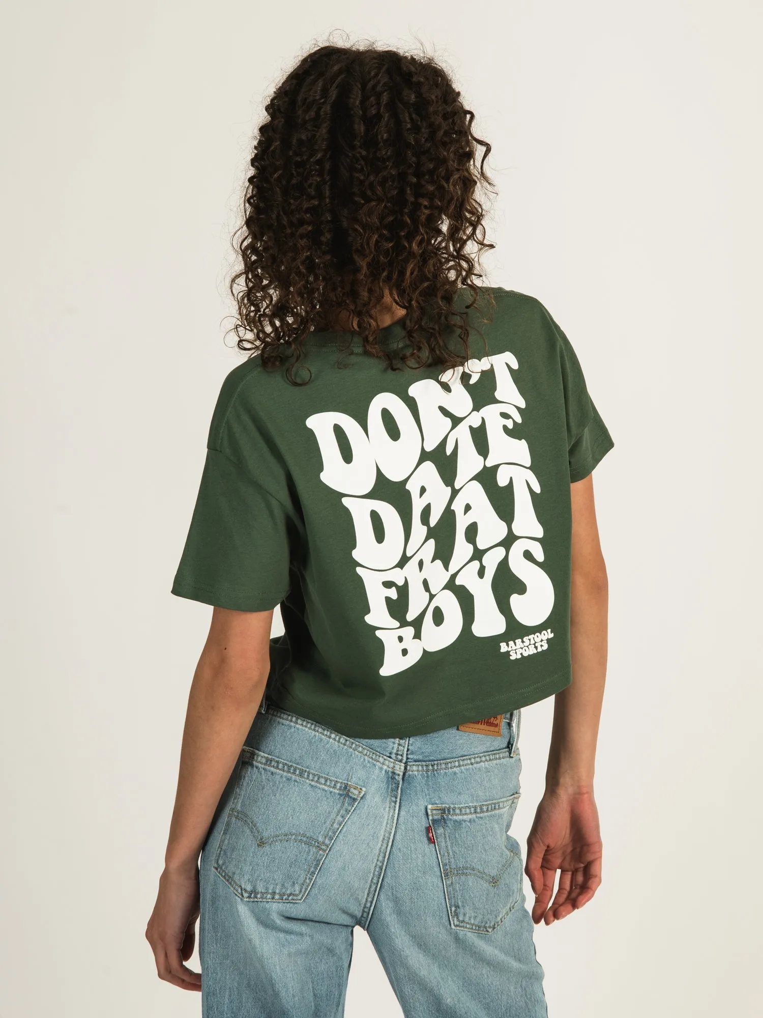 BARSTOOL SPORTS DON'T DATE FRAT BOYS CROP TEE  - CLEARANCE