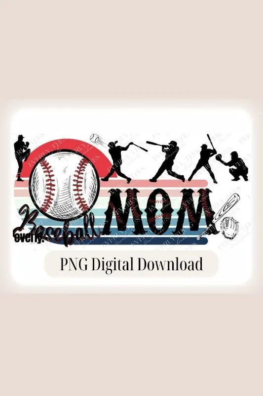 Baseball Mom Design PNG Download