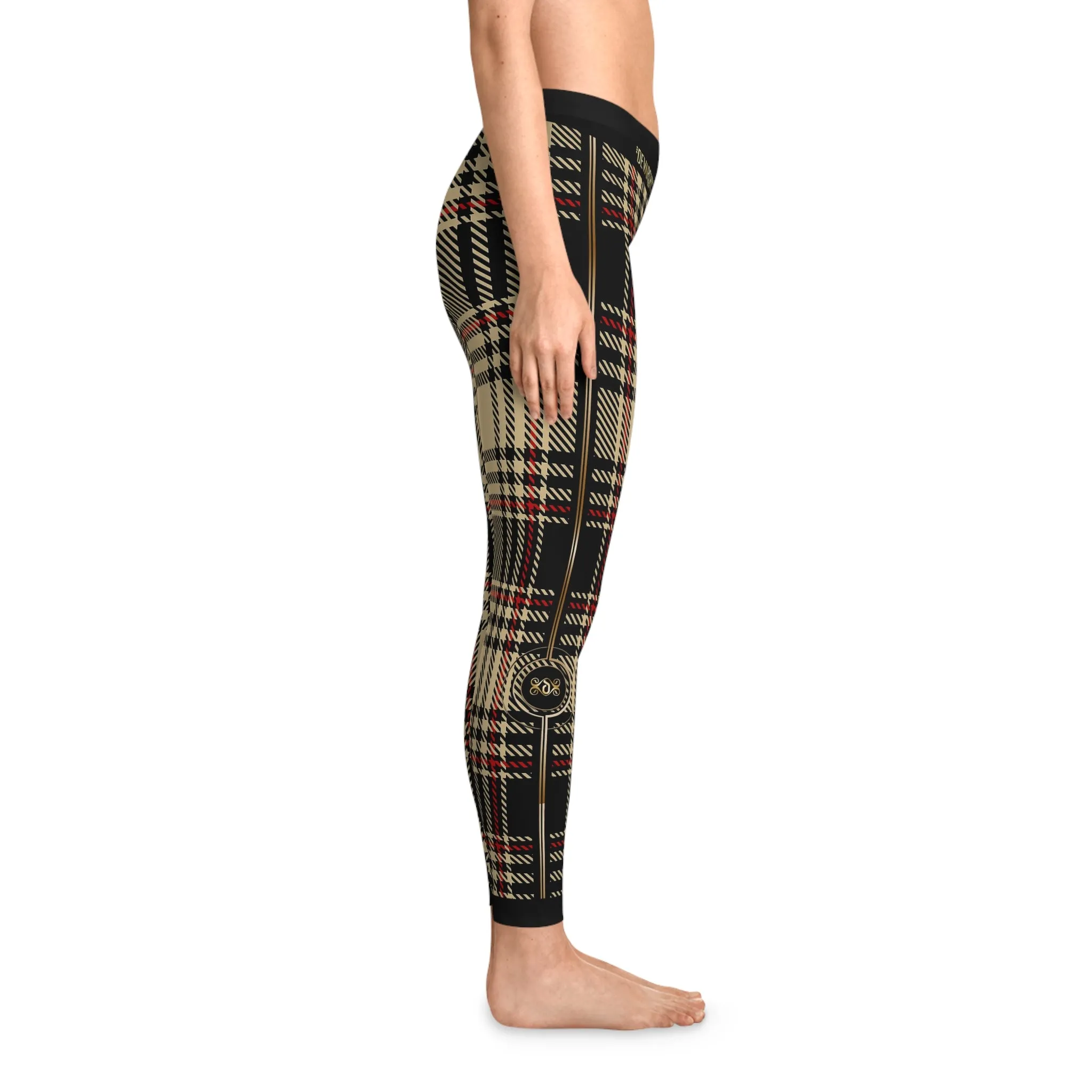 Brown Tartan Plaid Leggings Women Spandex Leggings Casual Wear Leggings Brown Check Leggings Women Lounge Wear