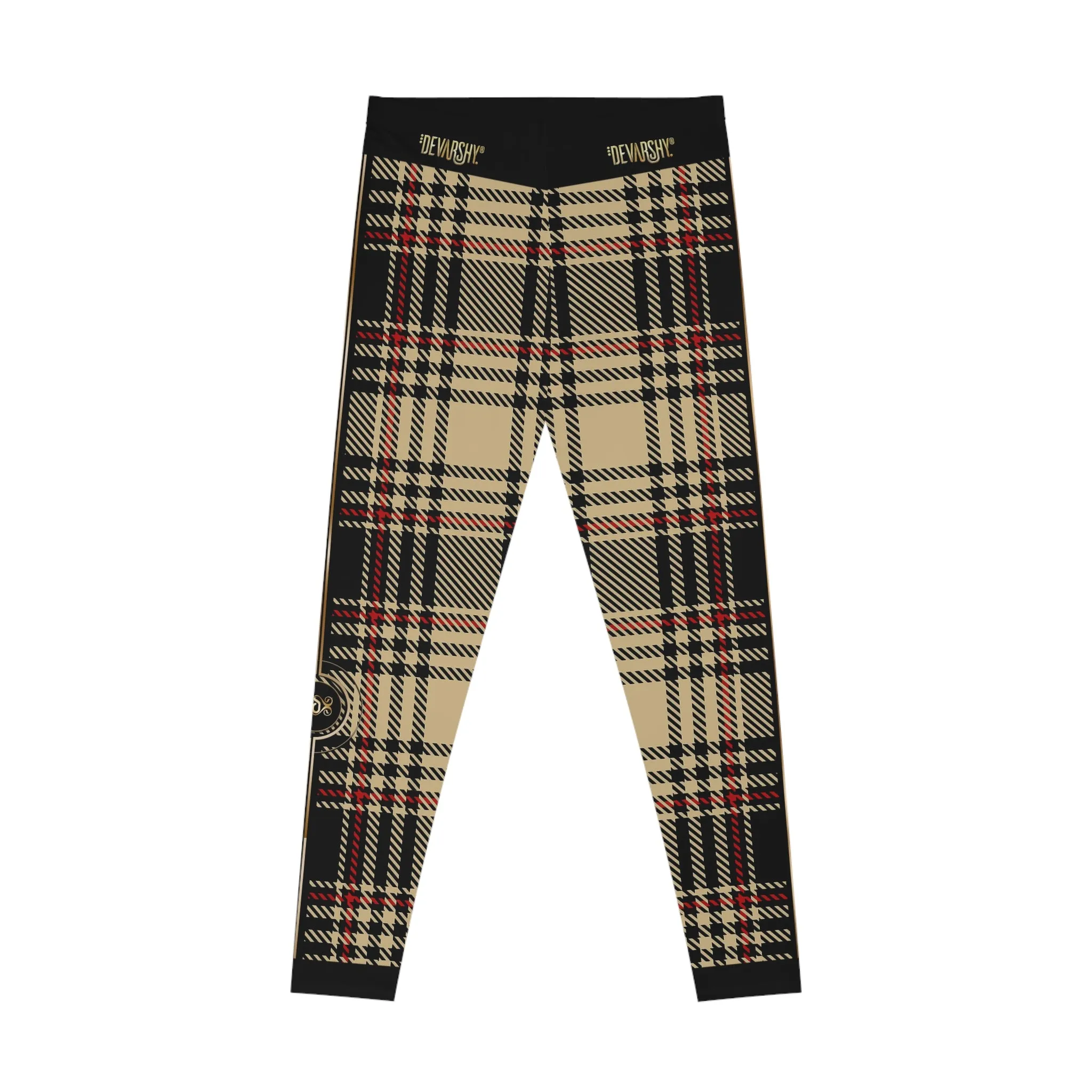 Brown Tartan Plaid Leggings Women Spandex Leggings Casual Wear Leggings Brown Check Leggings Women Lounge Wear