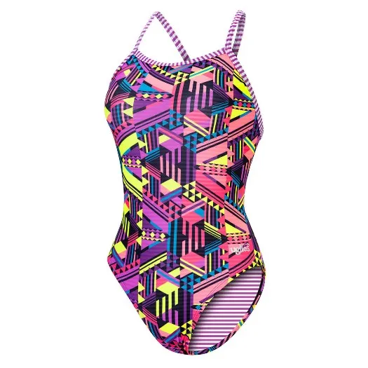 DOLFIN Uglies Womens Intergalactic V-2 Back One Piece Swimsuit