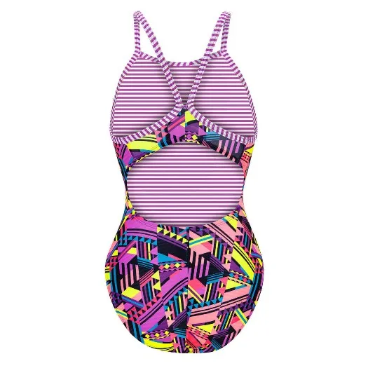 DOLFIN Uglies Womens Intergalactic V-2 Back One Piece Swimsuit