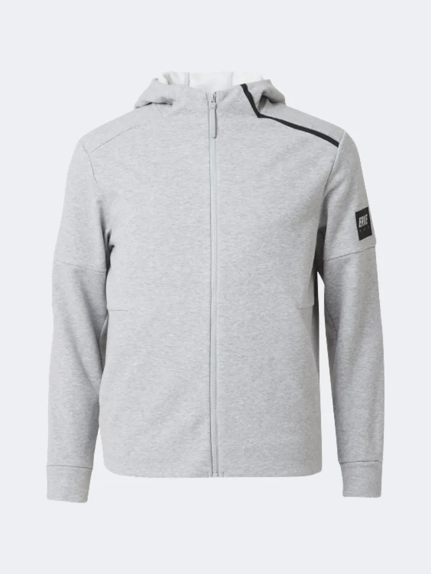 Erke Thick Full Zip Men Training Hoody Light Grey