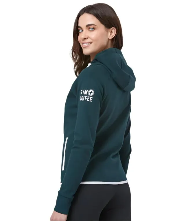 Gym Coffee Womens Chill Zip Hoodie Moss Green