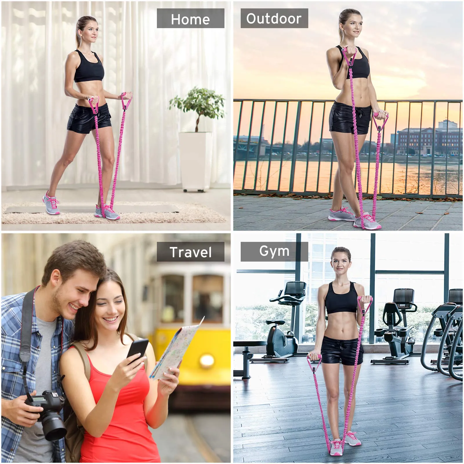 HEAD Power Tube Unbreakable Resistance Band with Nylon Sleeve for Exercise | Resistance: 20Kg | Stretching Pull Up Bands with Foam Handle Door Anchor| Gym Accessory for Men & Women | Toning Bands for Workout