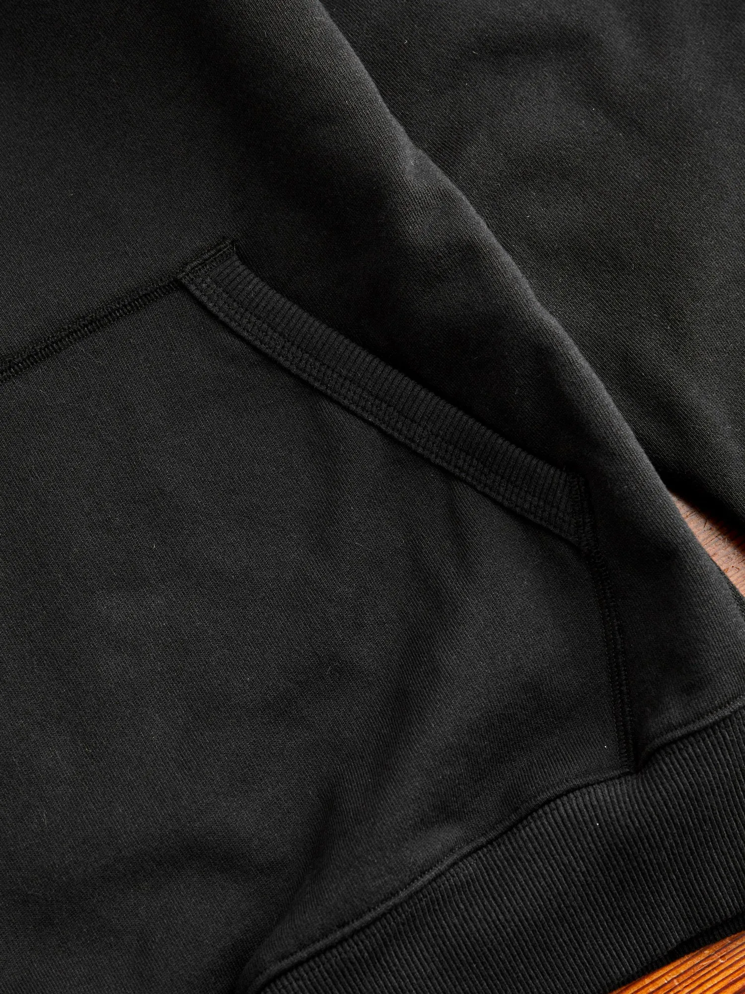 Heavyweight Fleece Relaxed Pullover Hoodie in Black