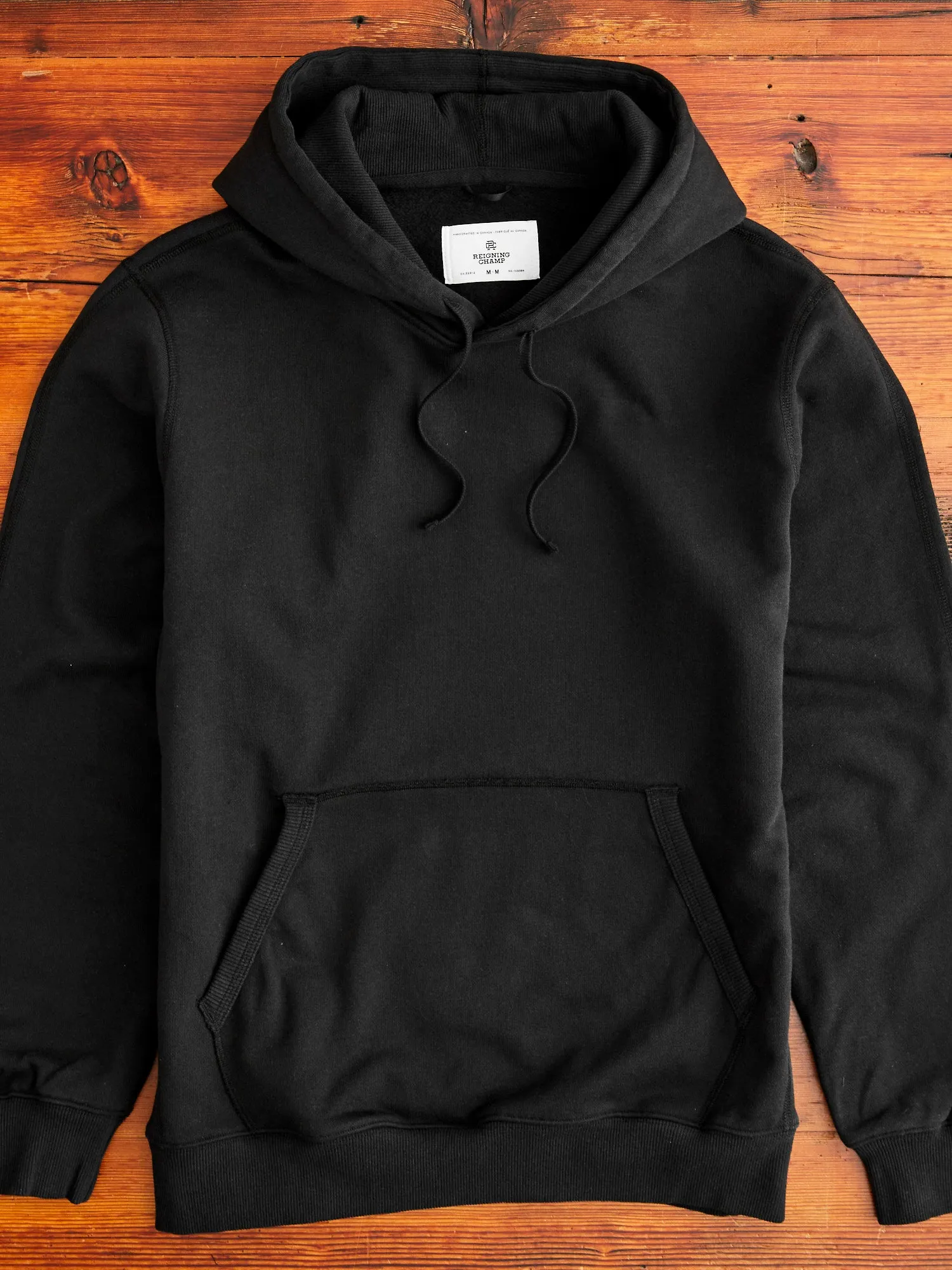 Heavyweight Fleece Relaxed Pullover Hoodie in Black