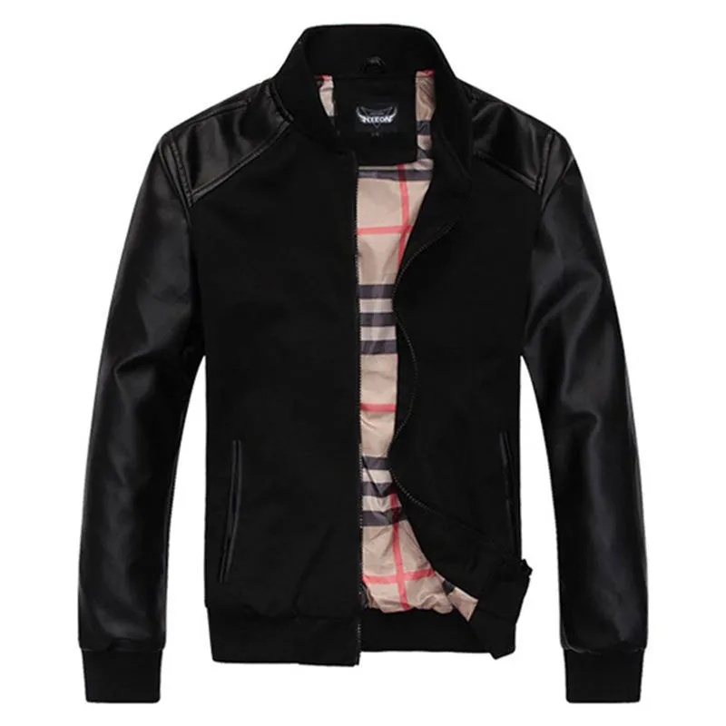 Hot Sale Fall Fashion Men's Faux Leather Jacket Men's Casual Wear Top quality