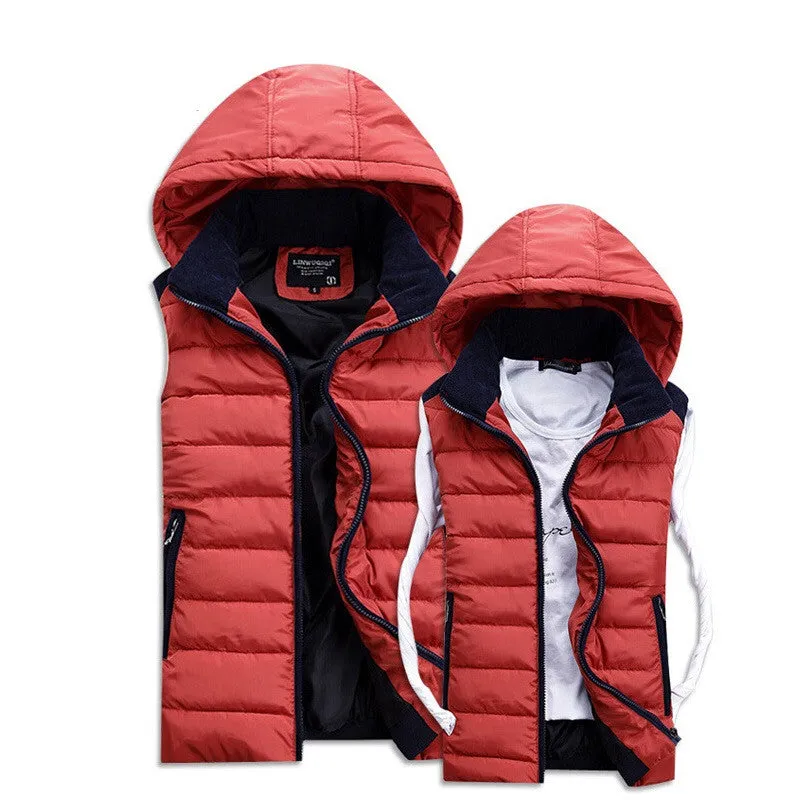 Hot Sale Stars Loves Brand New Arrival Slim Man Vest Autumn Winters Hooded Cotton Padded Men's Vests