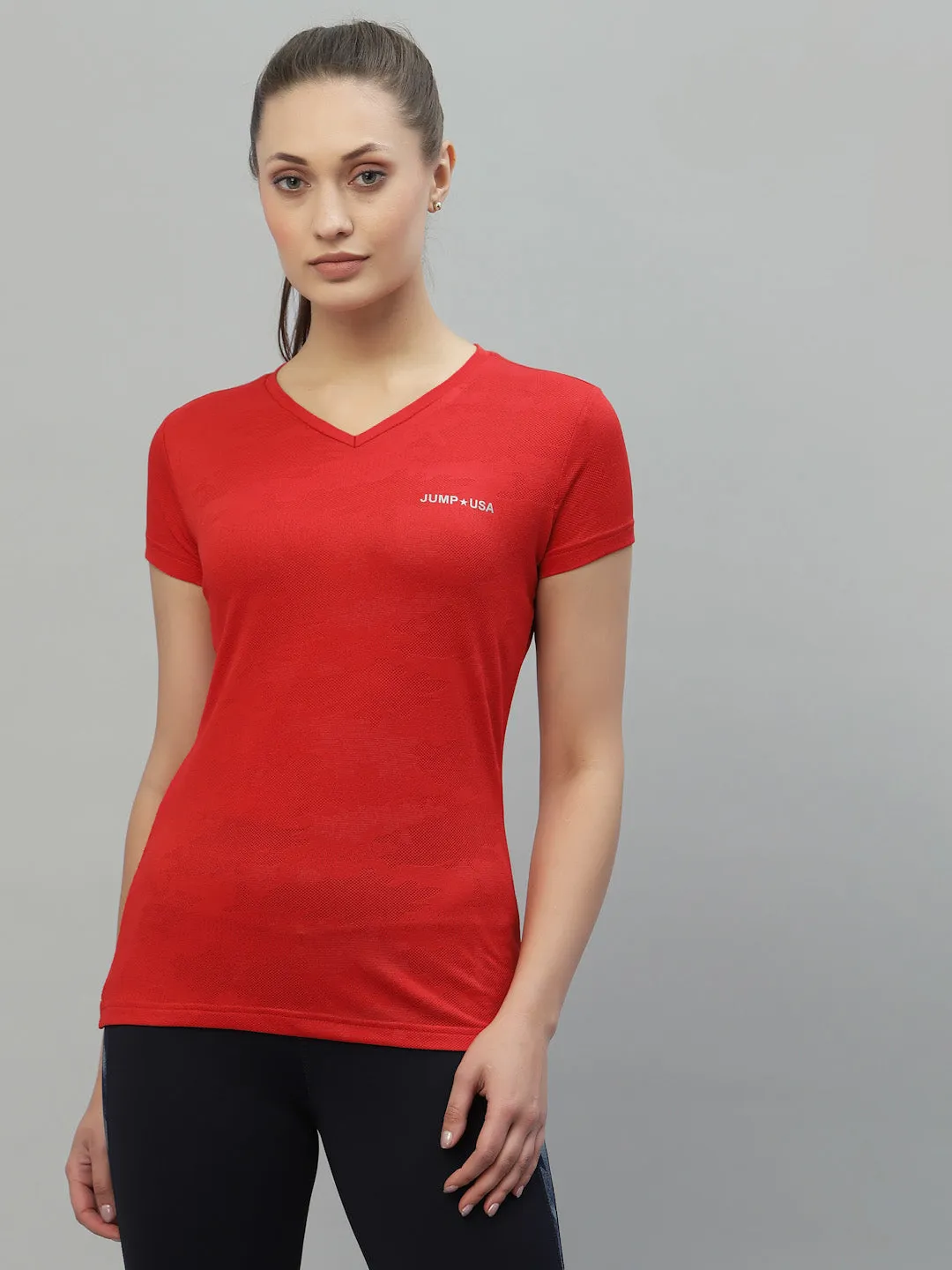 JUMP USA Women Rapid-Dry Antimicrobial Running T-shirt