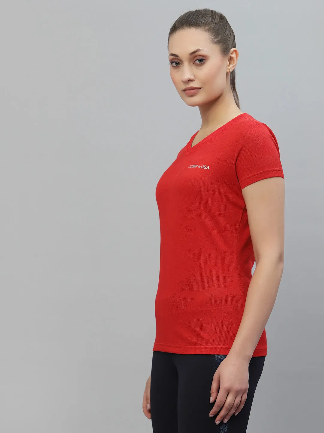 JUMP USA Women Rapid-Dry Antimicrobial Running T-shirt