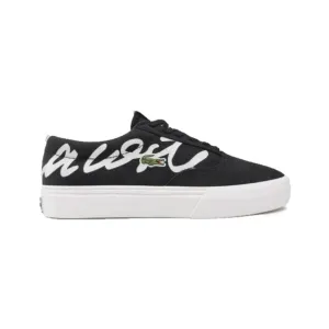 LACOSTE 7-42CMA0040454 Jump Serve Lace Canvas Logo MN'S (Medium) Black/Off White Textile Lifestyle Shoes