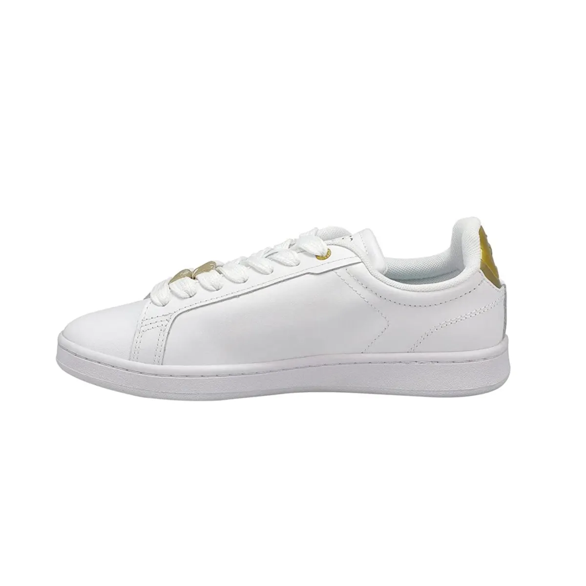 LACOSTE 7-45SFA0055216 CARNABY PRO 123 WMN'S (Medium) White/Gold Leather & Synthetic Lifestyle Shoes