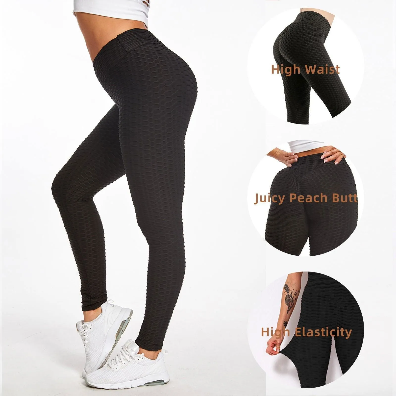 LovelyRLovely Women TIK Tok Bubble Textured Leggings