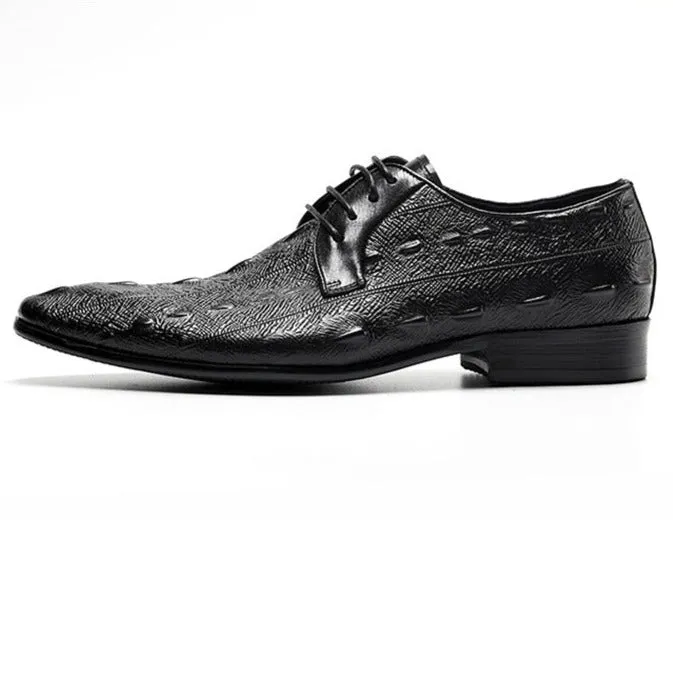 LuxeLeather Exotic Pattern Lace Up Oxford Dress Shoes