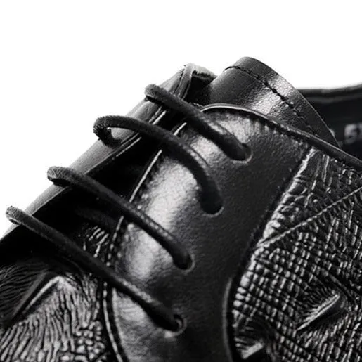 LuxeLeather Exotic Pattern Lace Up Oxford Dress Shoes