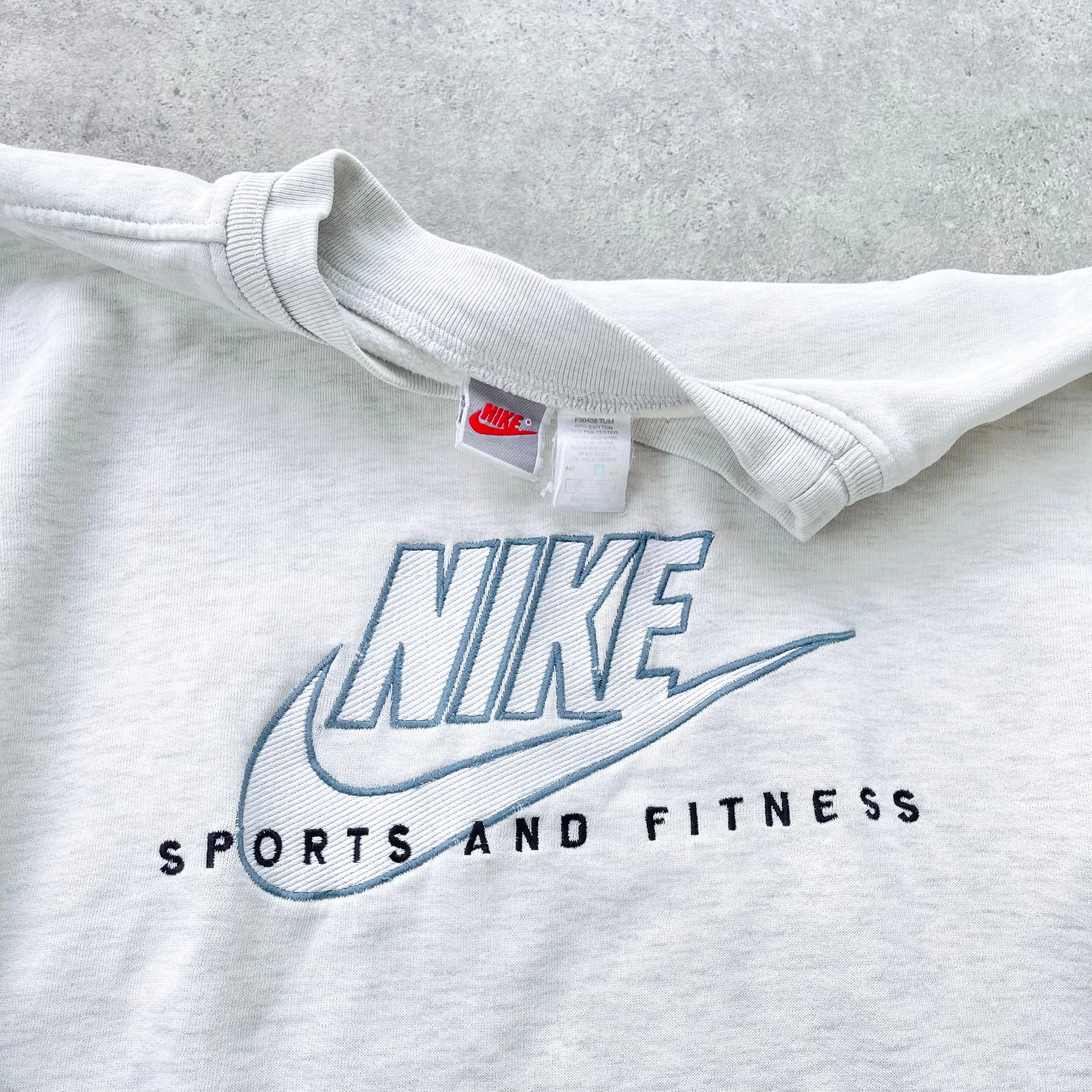 Nike RARE 1990s ‘sports and fitness’ heavyweight embroidered sweatshirt (XL)