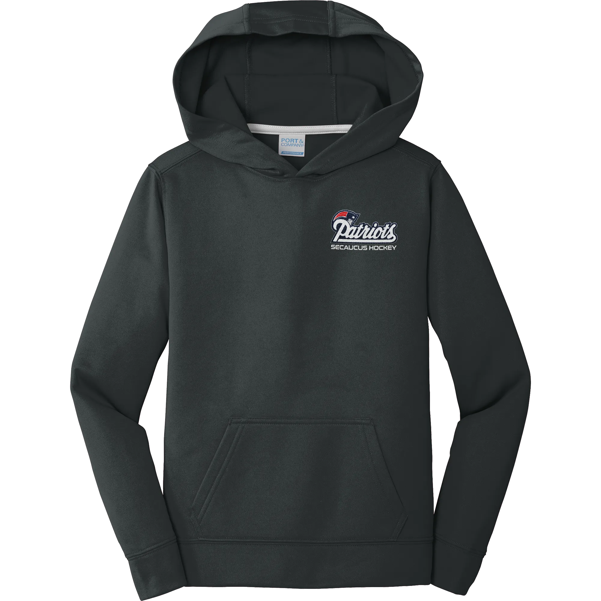 Secaucus Patriots Youth Performance Fleece Pullover Hooded Sweatshirt