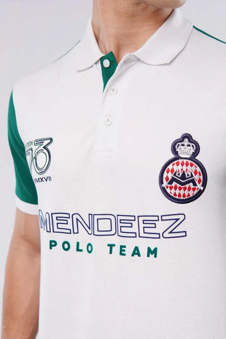 Sports Polo Shirt - White & Green