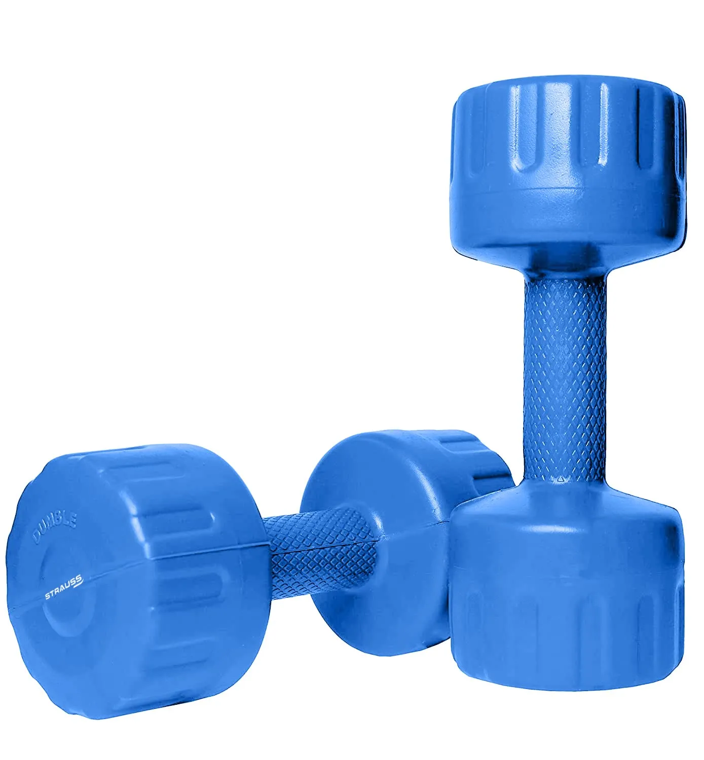 Strauss Unisex PVC Dumbbells Weight for Men & Women | 1Kg (Each)| 2Kg (Pair) | Ideal for Home Workout and Gym Exercises (Blue)