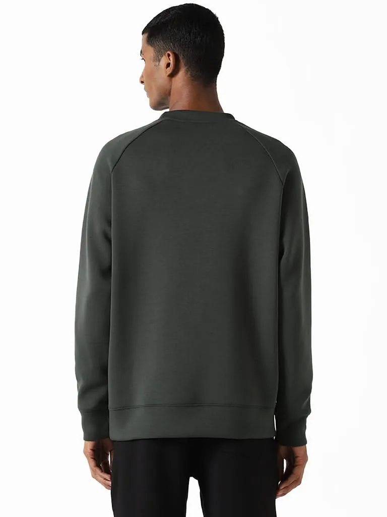 Studiofit Olive Relaxed-Fit Sweatshirt