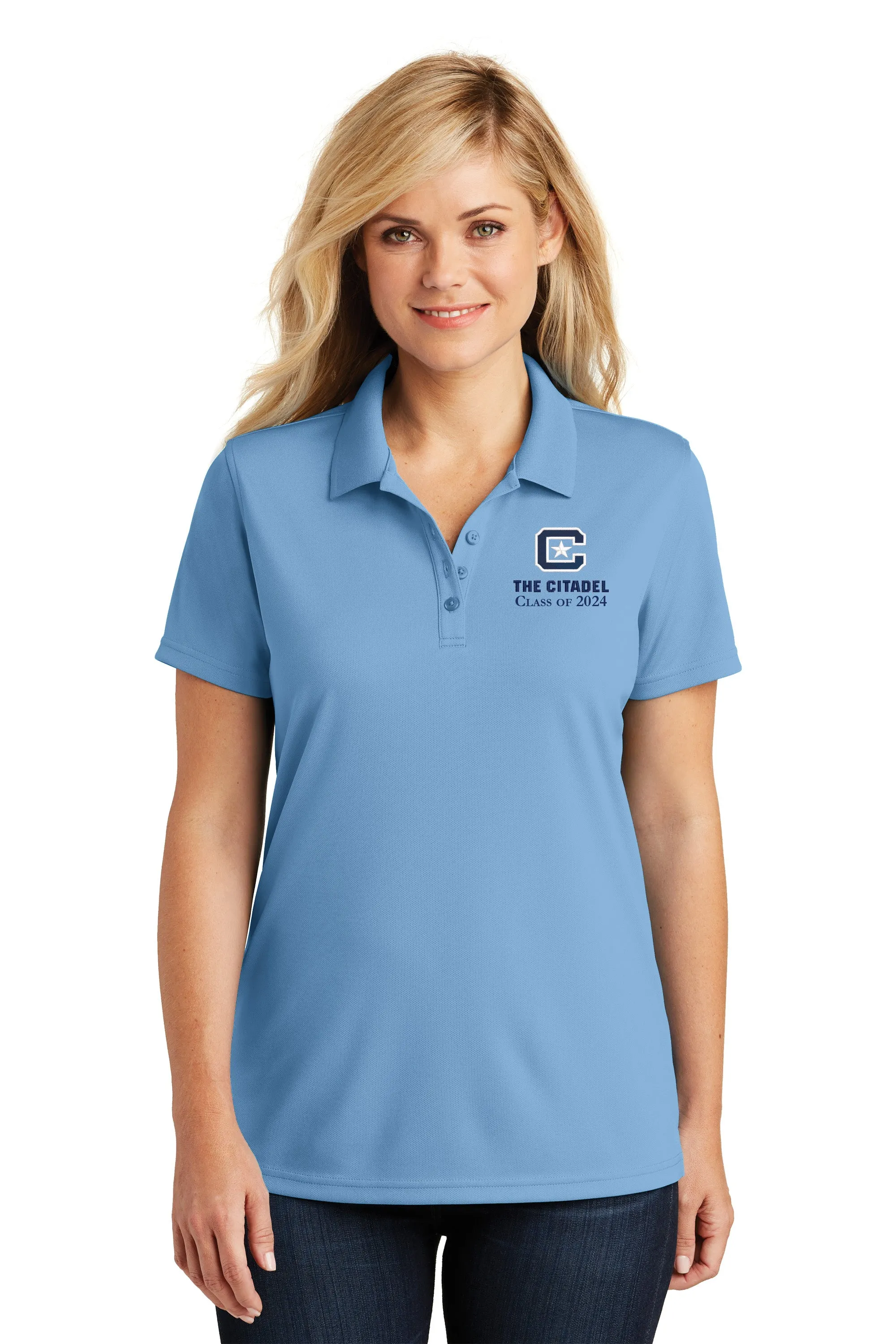 The Citadel, C Star, Class of 2024, Port Authority® Ladies Dry Zone® UV Micro-Mesh Polo Shirt