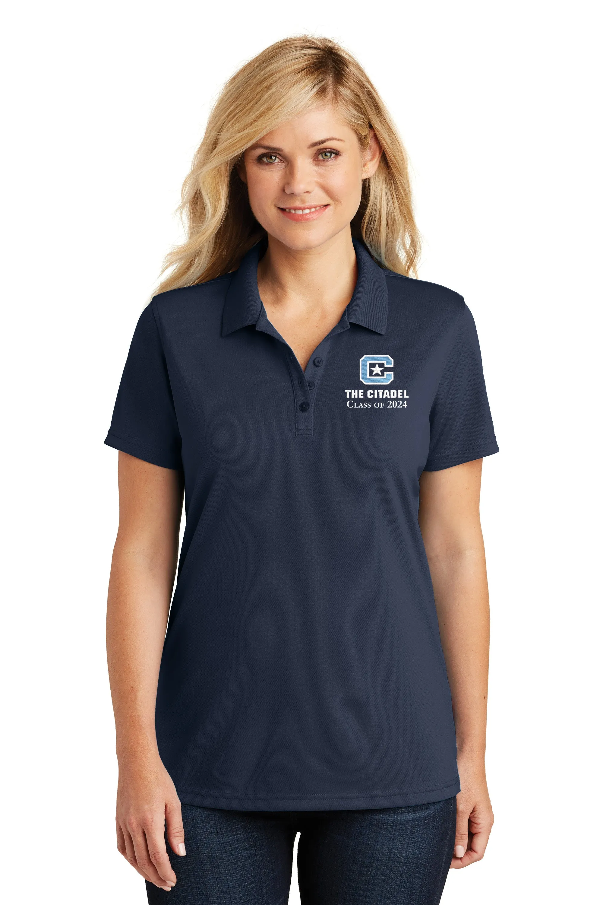 The Citadel, C Star, Class of 2024, Port Authority® Ladies Dry Zone® UV Micro-Mesh Polo Shirt