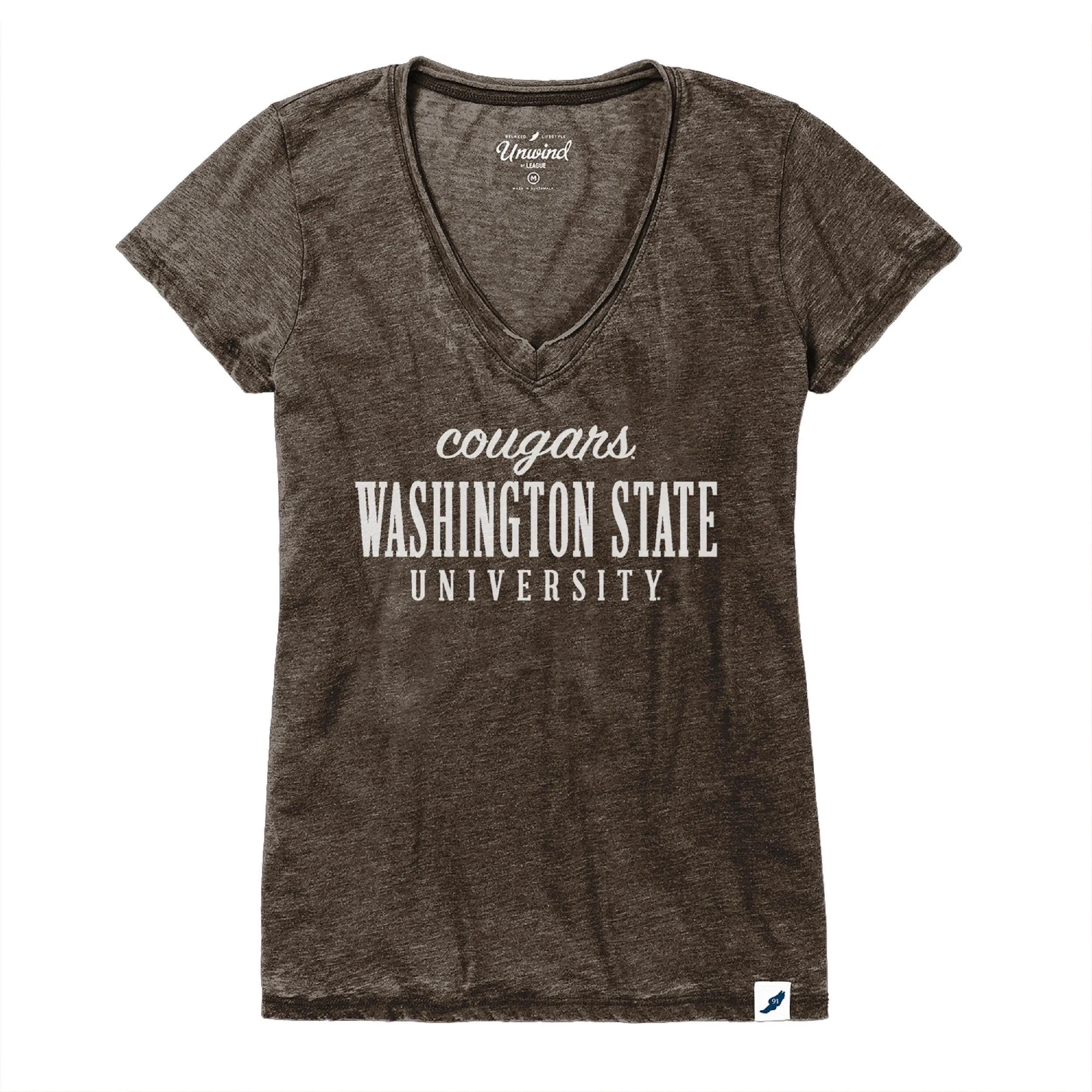 Womens Gray Cougars WA ST V-Neck