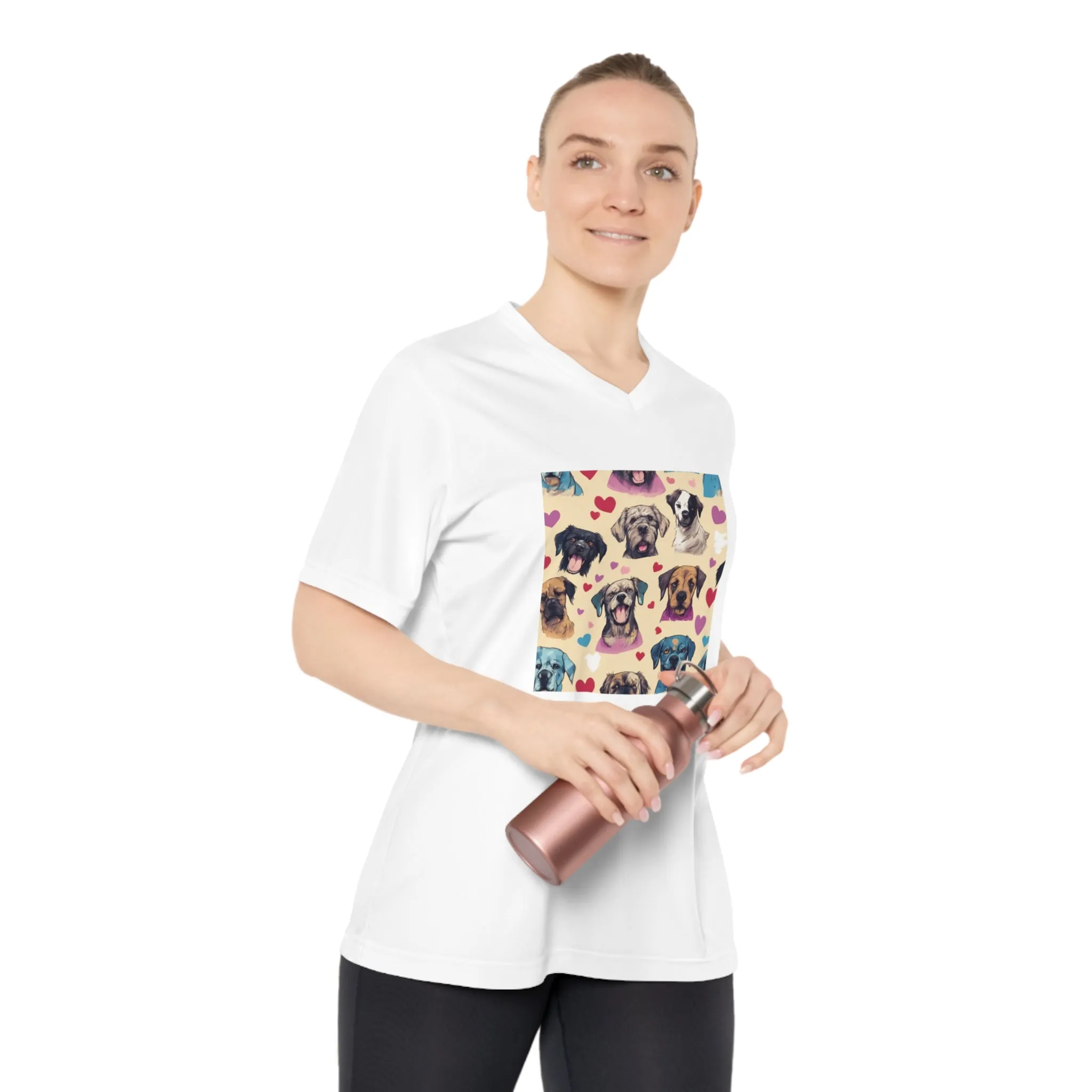 Women's Performance V-Neck T-Shirt- Unleash the Love