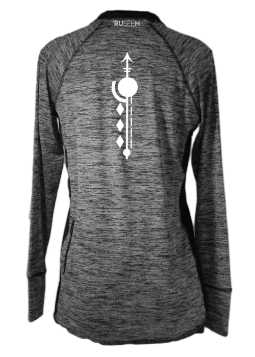 Women's Reflective Long Sleeve Quarter Zip Shirt - Paths