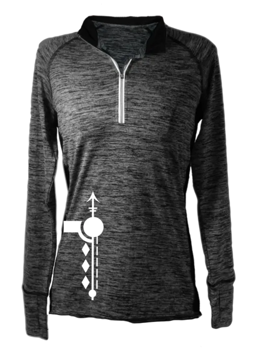 Women's Reflective Long Sleeve Quarter Zip Shirt - Paths