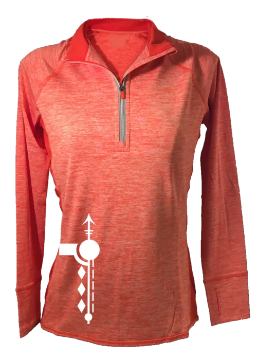 Women's Reflective Long Sleeve Quarter Zip Shirt - Paths