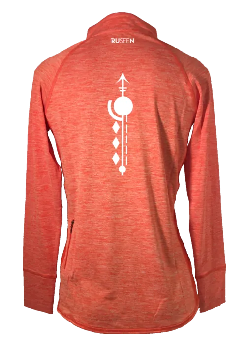 Women's Reflective Long Sleeve Quarter Zip Shirt - Paths