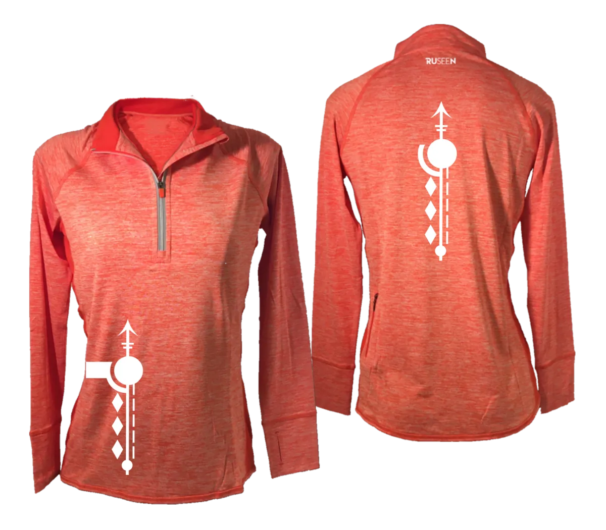 Women's Reflective Long Sleeve Quarter Zip Shirt - Paths