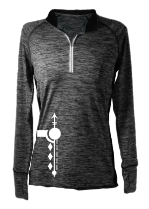 Women's Reflective Long Sleeve Quarter Zip Shirt - Paths