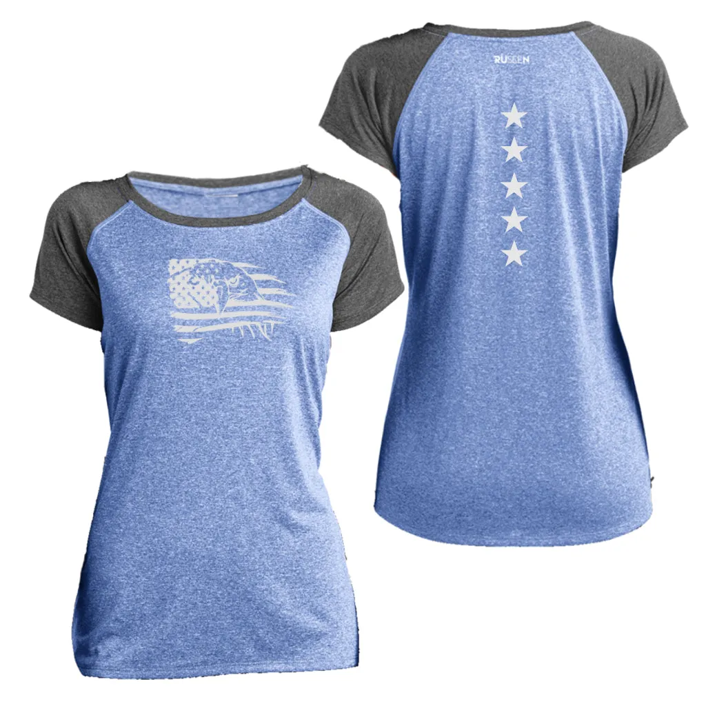 Women's Reflective Short Sleeve Shirt - Eagle Flag