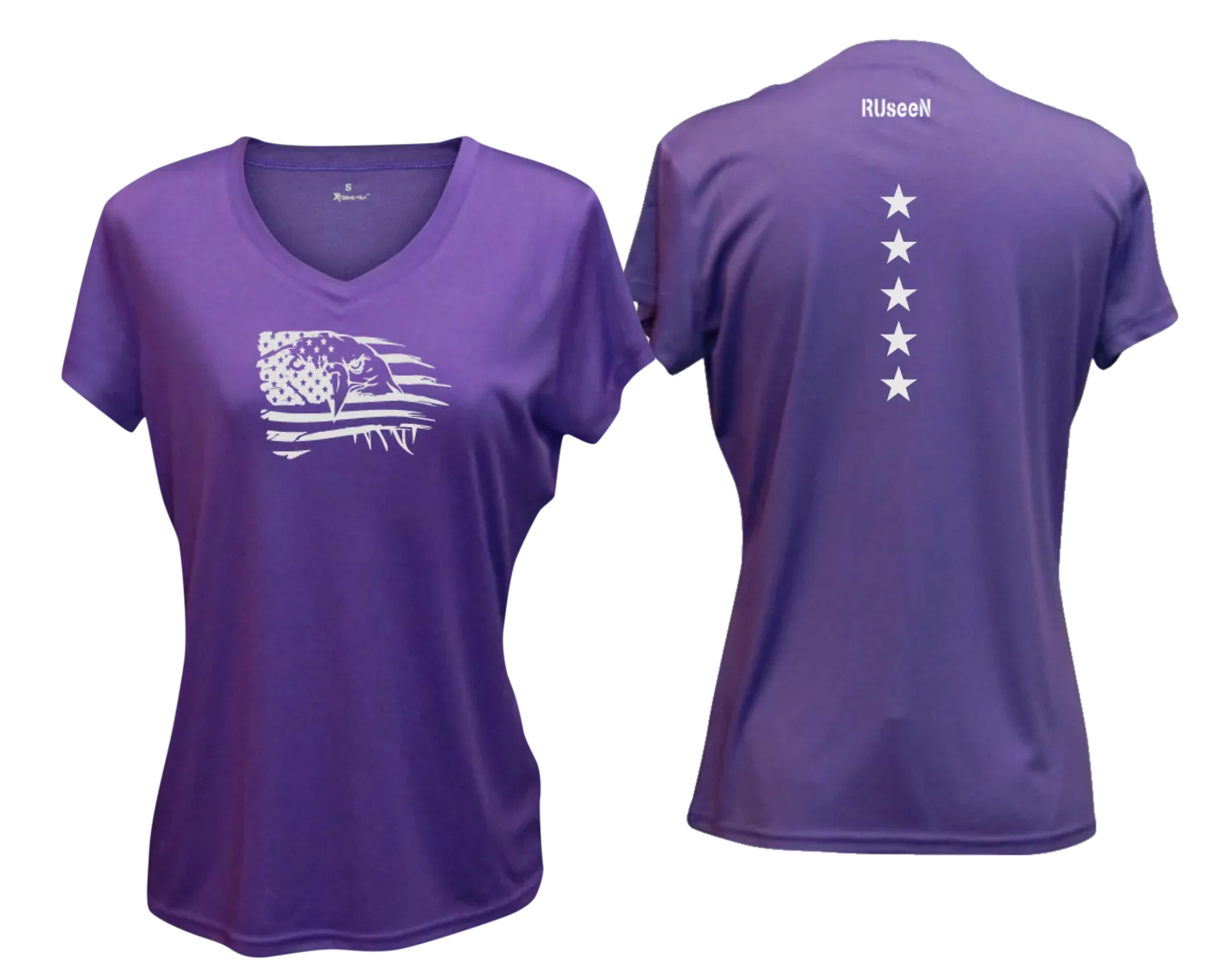 Women's Reflective Short Sleeve Shirt - Eagle Flag