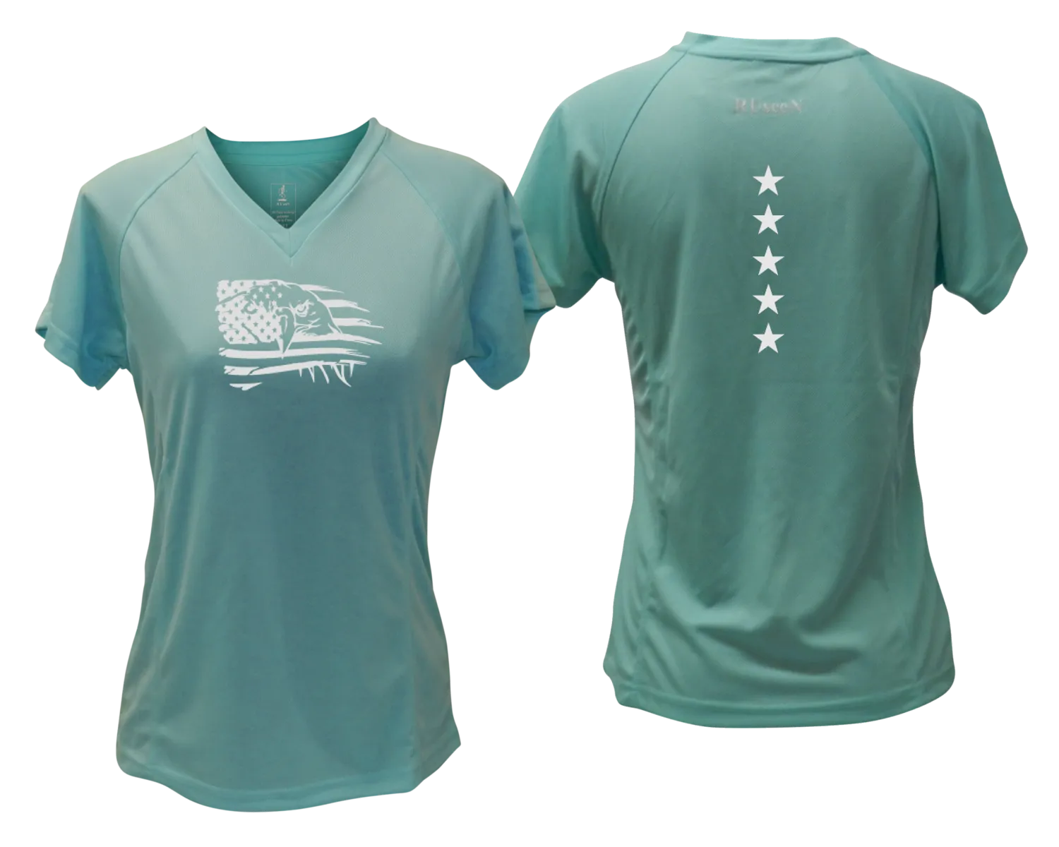 Women's Reflective Short Sleeve Shirt - Eagle Flag