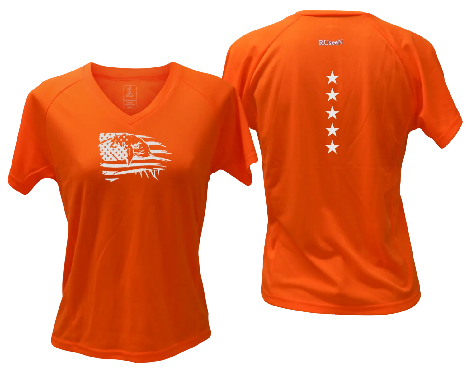 Women's Reflective Short Sleeve Shirt - Eagle Flag