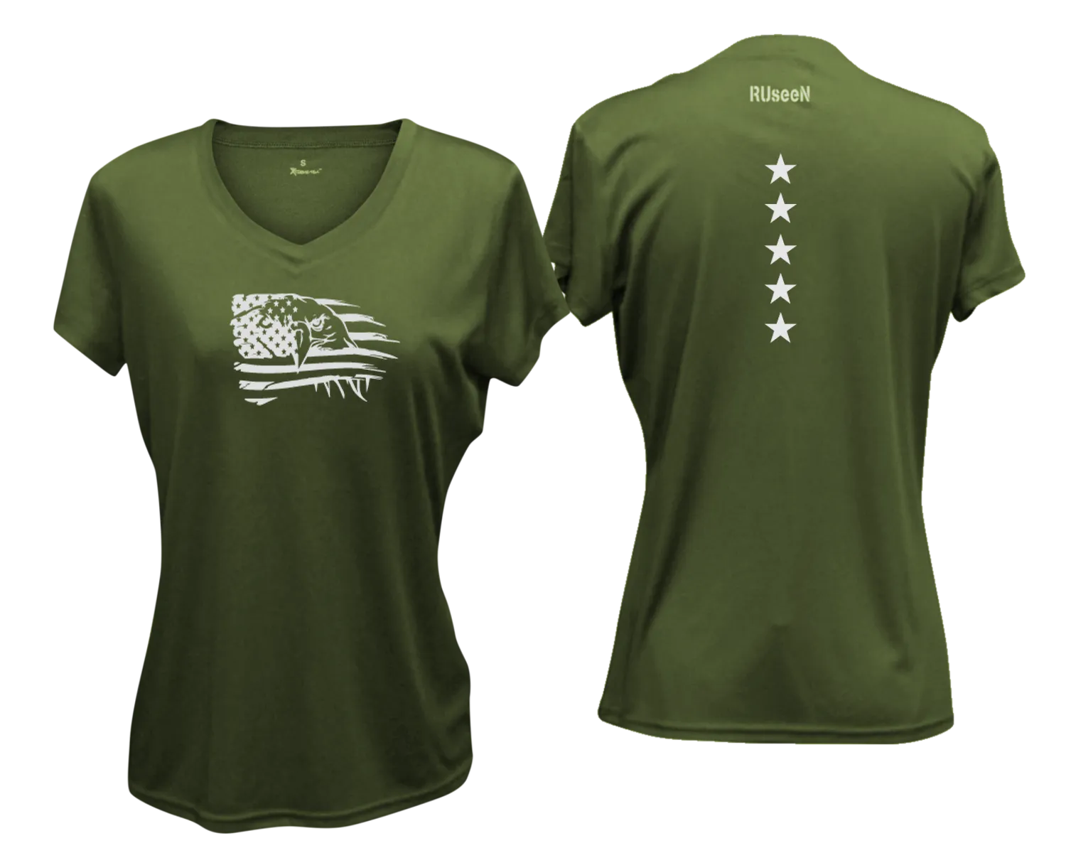 Women's Reflective Short Sleeve Shirt - Eagle Flag