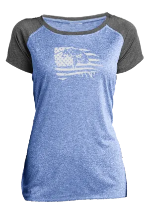 Women's Reflective Short Sleeve Shirt - Eagle Flag