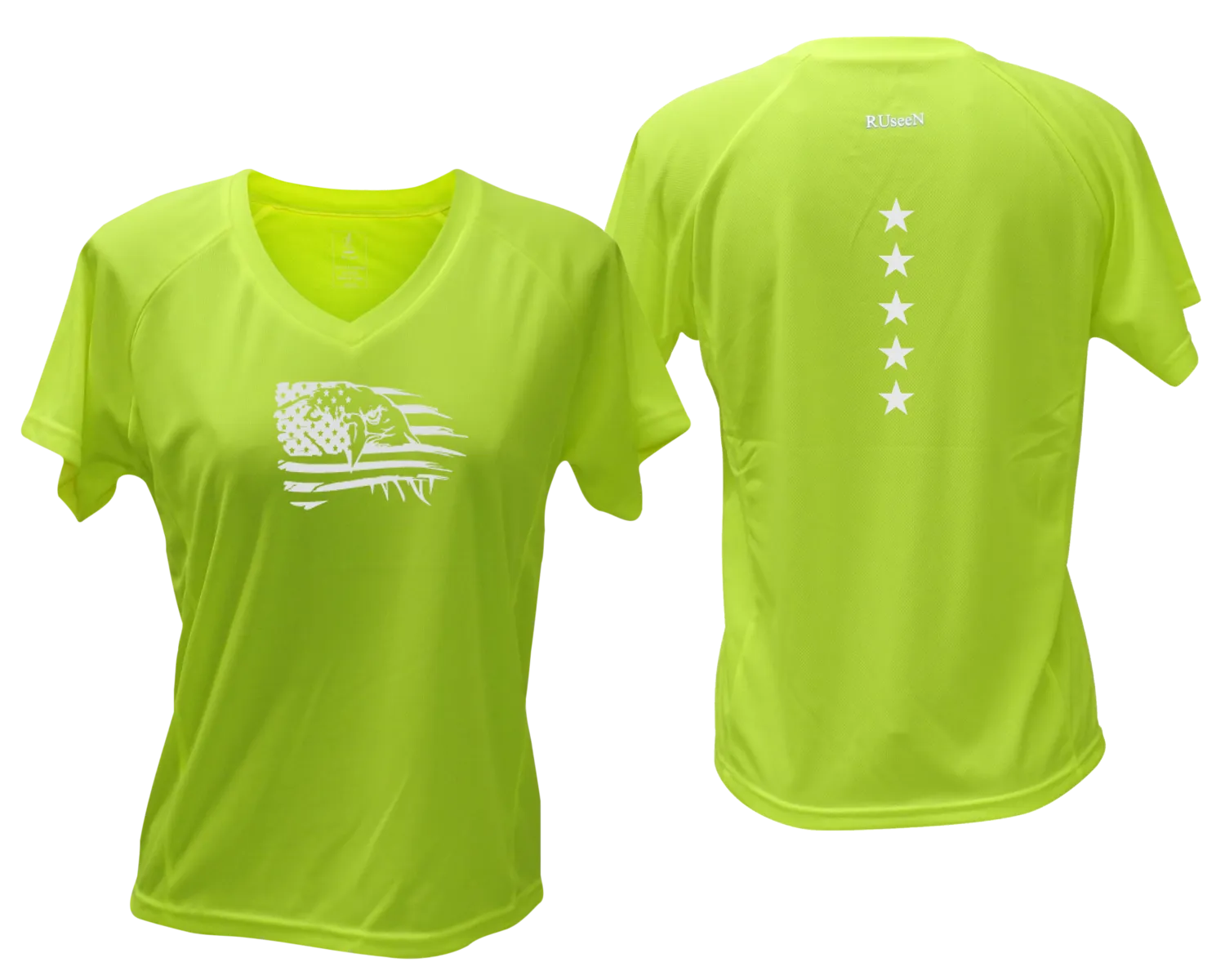 Women's Reflective Short Sleeve Shirt - Eagle Flag