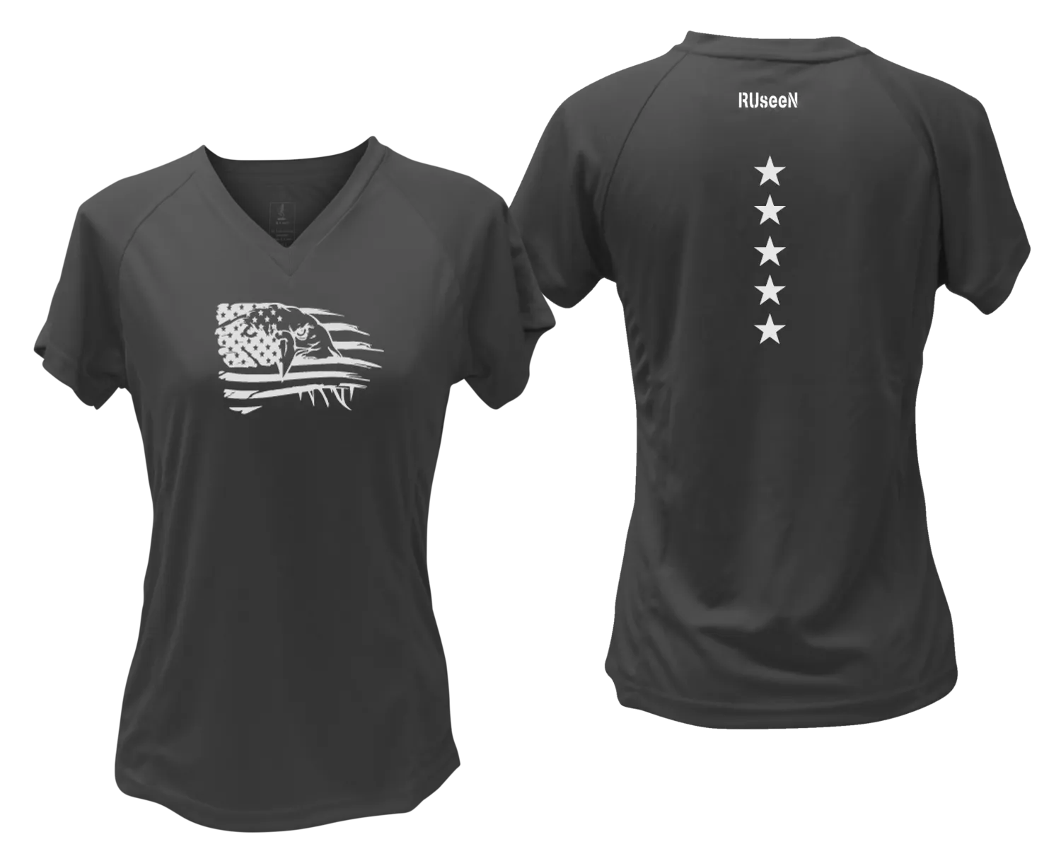 Women's Reflective Short Sleeve Shirt - Eagle Flag