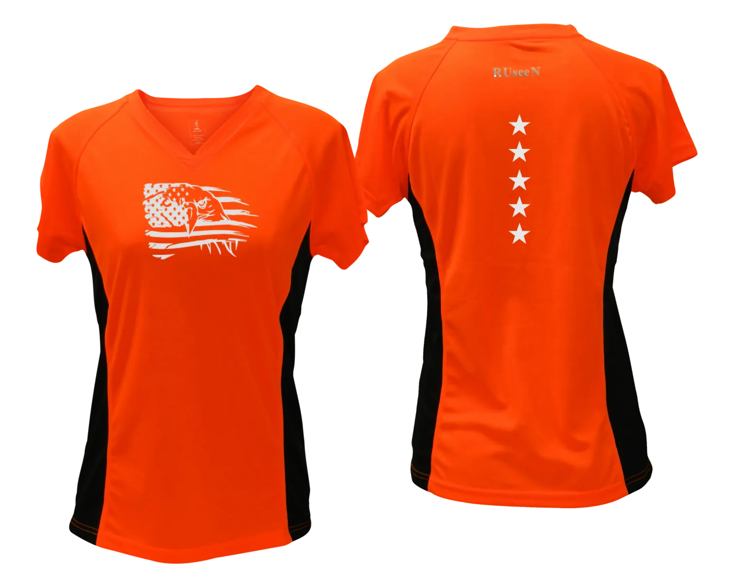 Women's Reflective Short Sleeve Shirt - Eagle Flag